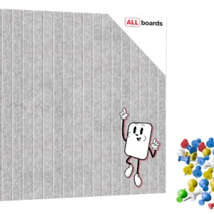 Felt Wall Panels 120x80 cm — Self-Adhesive Notice Board Tiles - Grey