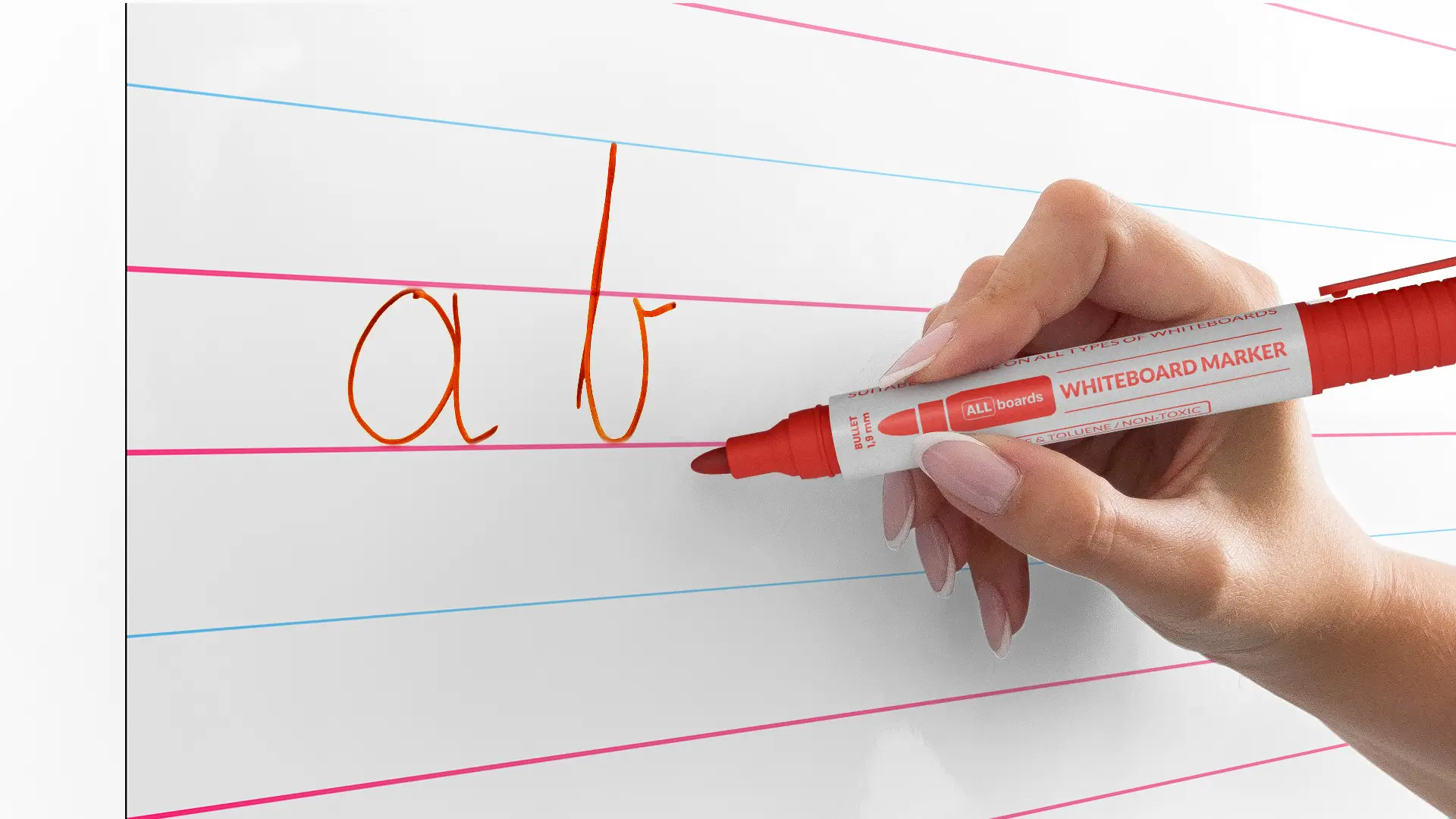 ALLboards Dry-wipe Whiteboard Marker Set - Red (12 pcs) - Image 5