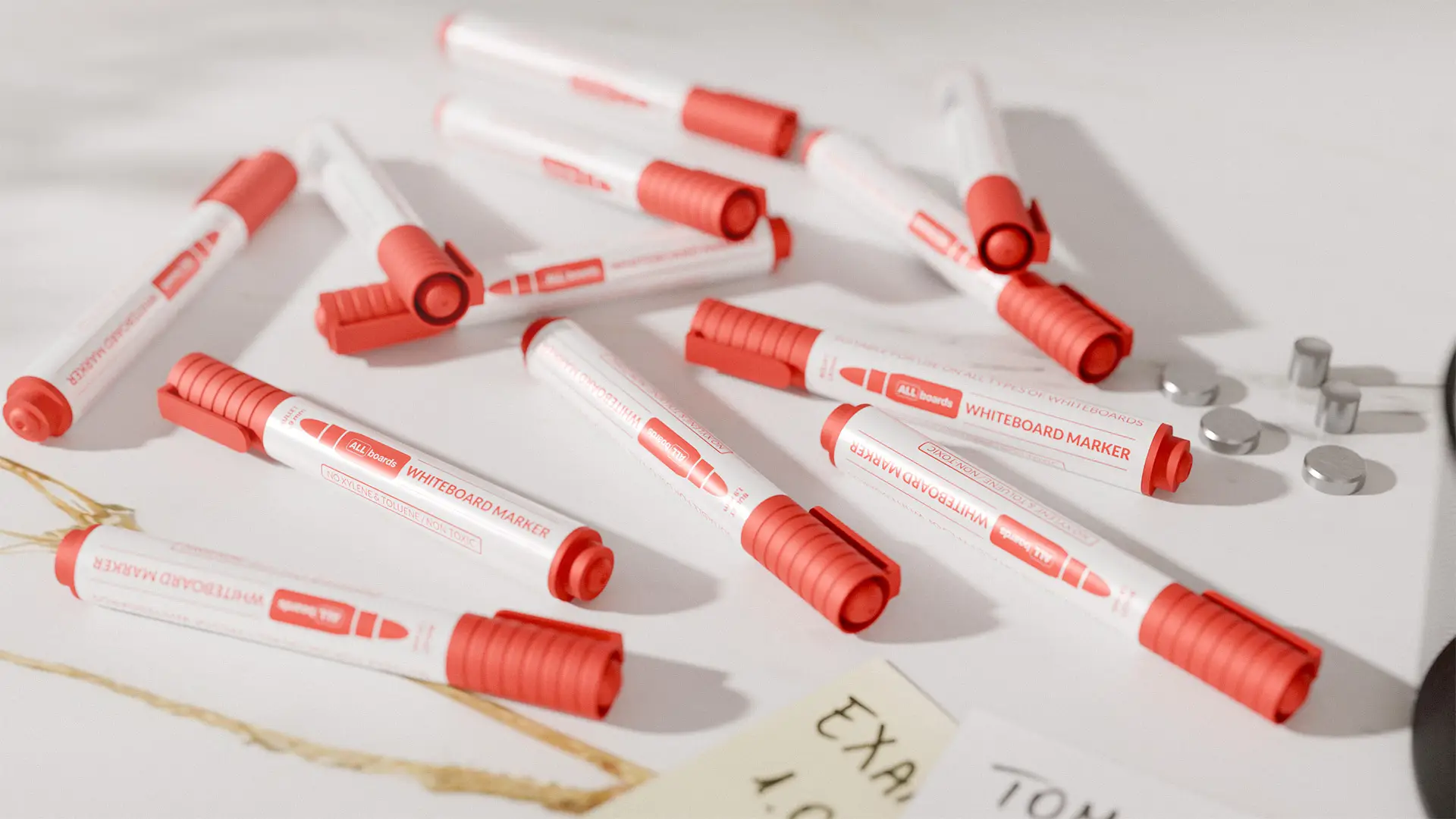ALLboards Dry-wipe Whiteboard Marker Set - Red (12 pcs) - Image 7
