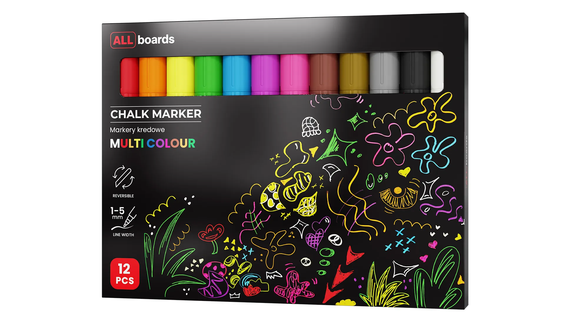ALLboards Chalk Marker Set – 12 Assorted Colours - Image 10