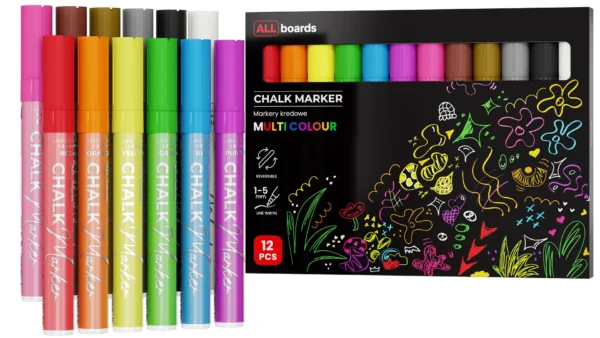 ALLboards Chalk Marker Set – 12 Assorted Colours
