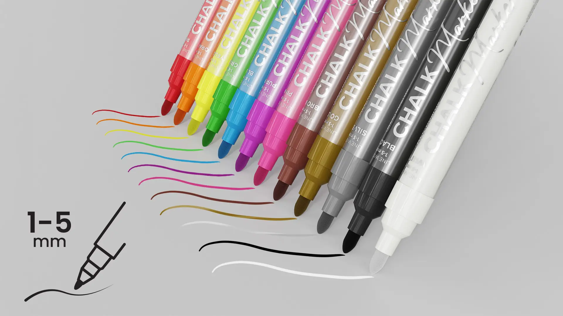 ALLboards Chalk Marker Set – 12 Assorted Colours - Image 3