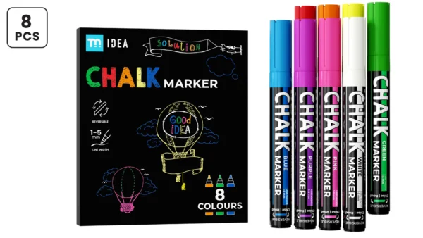 TM IDEA Chalk Marker Set – 8 Assorted Colours