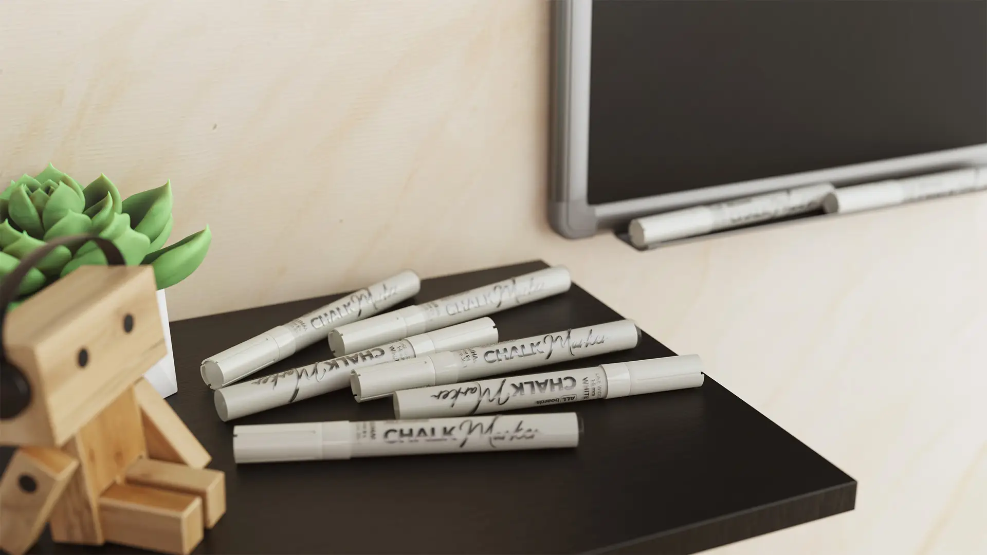 ALLboards Chalk Marker Set - 4 pcs, White - Image 9