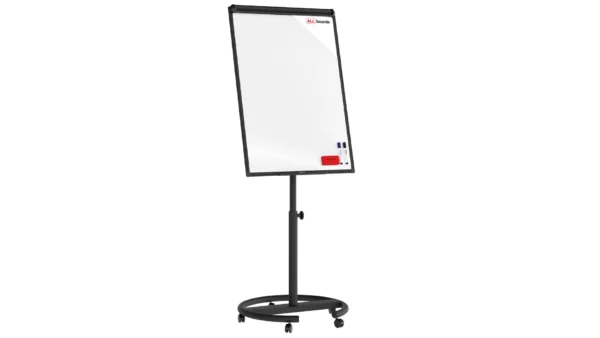 Mobile magnetic dry wipe flipchart 100x70 cm - black + FREE ACCESSORIES