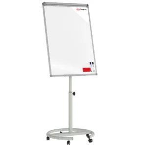 Mobile magnetic dry wipe flipchart 100x70 cm - silver + FREE ACCESSORIES