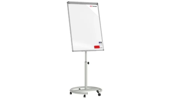 Mobile magnetic dry wipe flipchart 100x70 cm - silver + FREE ACCESSORIES
