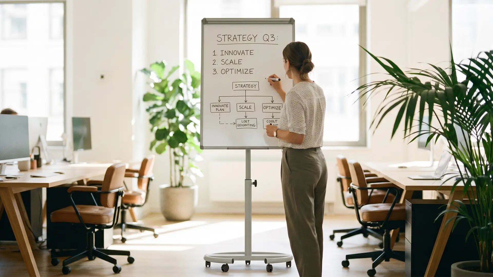 Mobile magnetic dry wipe flipchart 100x70 cm - silver + FREE ACCESSORIES - Image 3