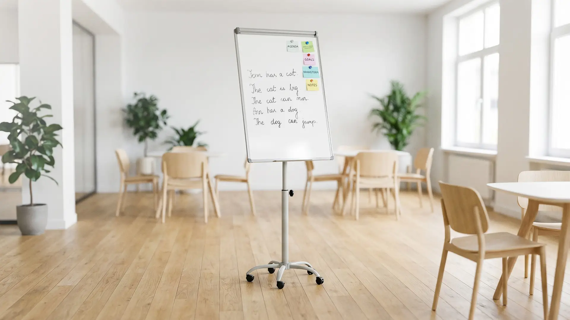 Mobile magnetic dry wipe flipchart on wheels 100x70 cm - silver + FREE ACCESSORIES - Image 10
