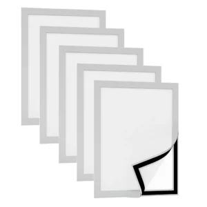 Set of 5 Self-Adhesive Sleeves with Grey Frame A4
