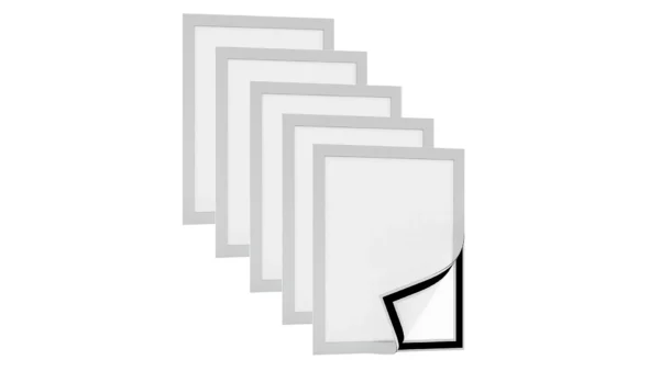 Set of 5 Self-Adhesive Sleeves with Grey Frame A4