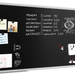 Chalkboard black magnetic surface aluminium frame 120x60 cm + FREE ACCESSORIES