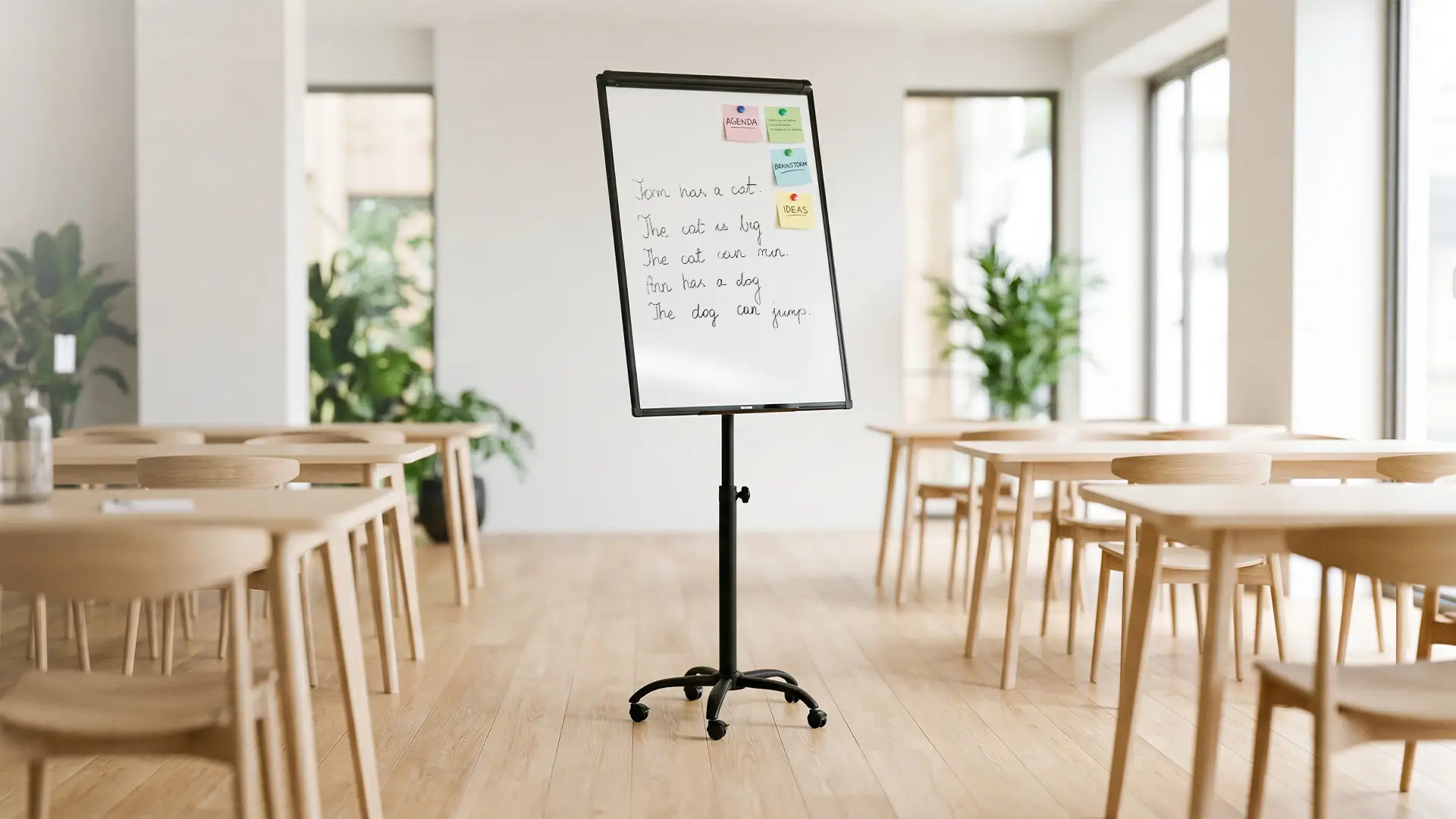 Mobile magnetic dry wipe flipchart on wheels 100x70 cm - black + FREE ACCESSORIES - Image 10
