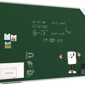 Green chalkboard magnetic surface aluminium frame 180x120 cm + FREE ACCESSORIES