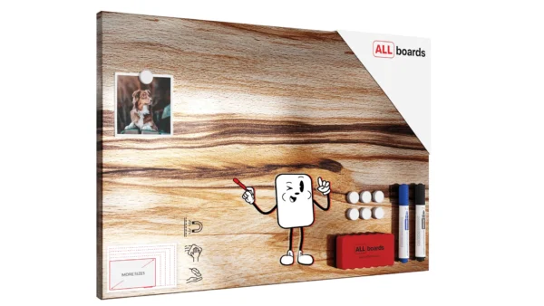 METALboards Magnetic Board, Tropical Wood 60x40 cm + FREE Accessories Set