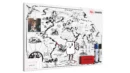 METALboards Magnetic Board, Retro World Map 60x40 cm + FREE Accessories Set