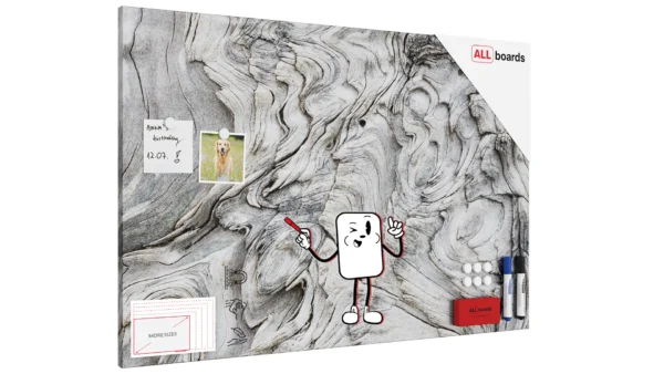 METALboards Magnetic Board, Petrified Wood 90x60 cm + FREE Accessories Set