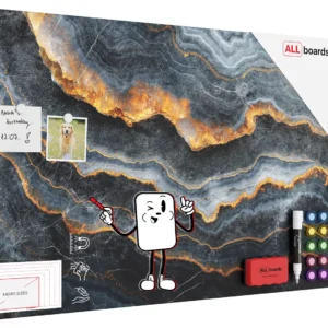 METALboards Magnetic Board, Dark Slate Stone 90x60 cm + FREE Accessories Set
