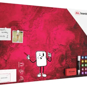 METALboards Magnetic Board, Magenta Stone 90x60 cm + FREE Accessories Set