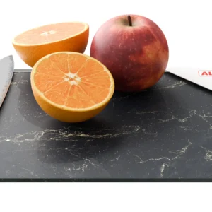 Glass chopping board  – BLACK MARBLE 30×20 cm