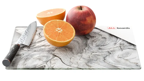 Glass chopping board – PETRIFIED WOOD 30×20 cm