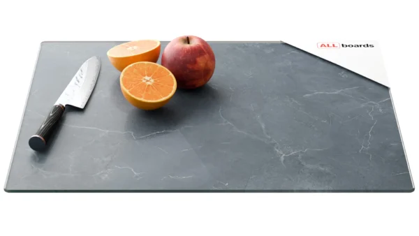 Glass chopping board – ANTHRACITE MARBLE 50×40 cm