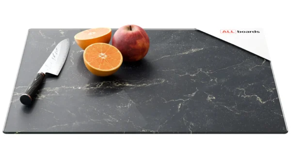 Glass chopping board – BLACK MARBLE 50×40 cm
