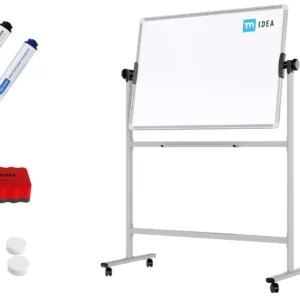 TM Idea Mobile Whiteboard – Double-Sided, Rotating, Magnetic, Dry-Wipe – 100x70 cm - FLEX Series