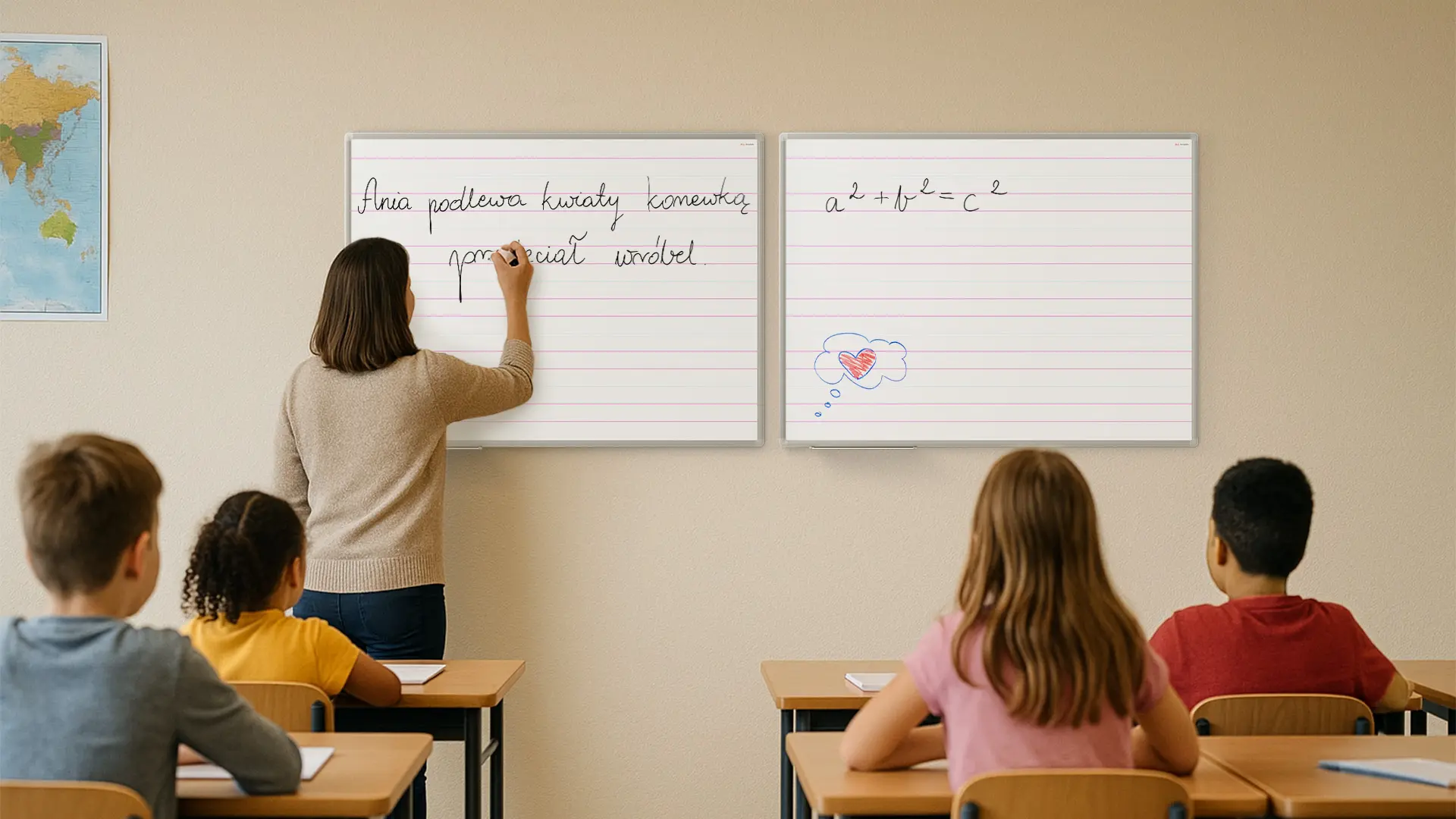 Magnetic Dry Wipe Whiteboard 120 × 90 cm with Handwriting Practice Print - Image 3