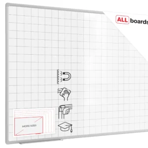 Magnetic Dry Wipe Whiteboard 120 × 90 cm with Grid Print