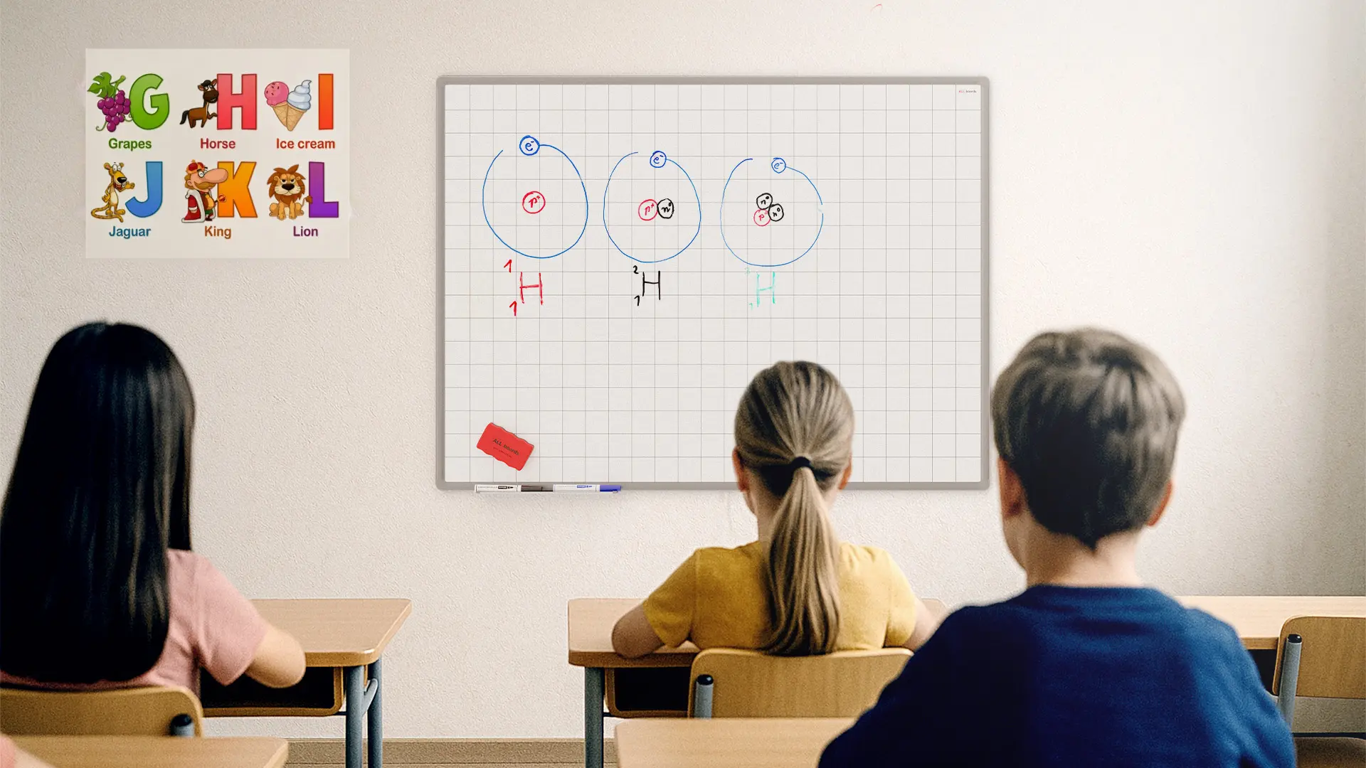 Magnetic Dry Wipe Whiteboard 120 × 90 cm with Grid Print - Image 4