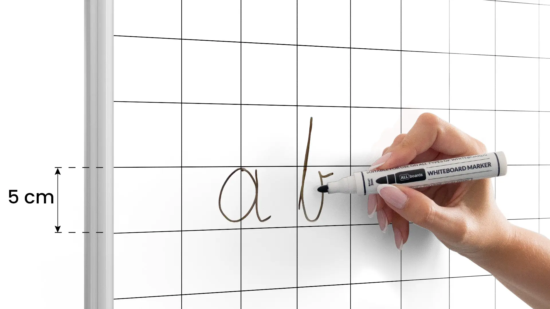 Magnetic Dry Wipe Whiteboard 120 × 90 cm with Grid Print - Image 6