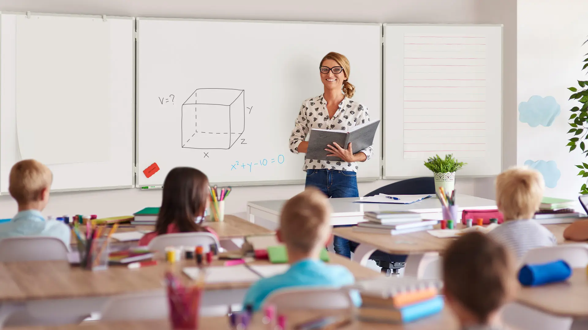 Folding whiteboard dry erase magnetic surface aluminium frame 120x200 // 400 cm - Image 2