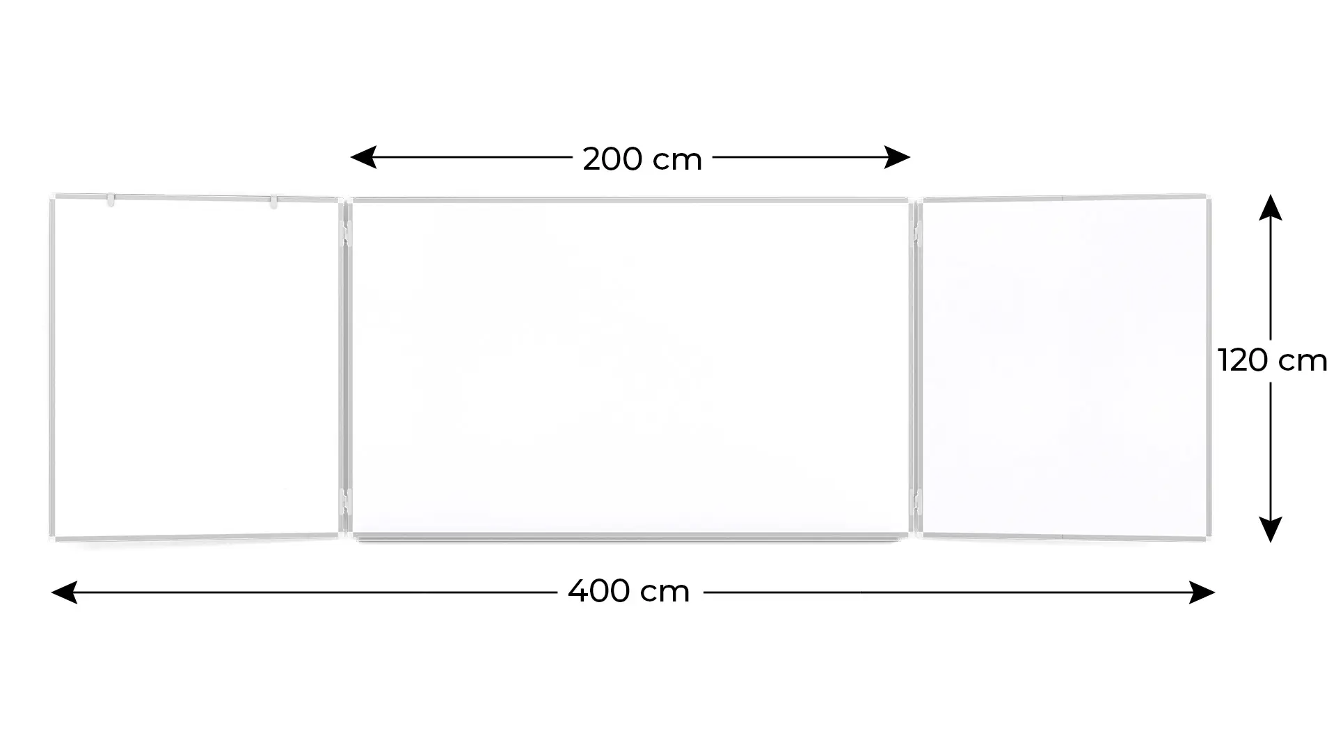 Folding whiteboard dry erase magnetic surface aluminium frame 120x200 // 400 cm - Image 4