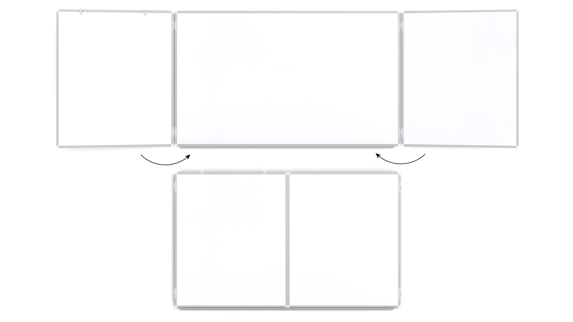 Folding whiteboard dry erase magnetic surface aluminium frame 120x200 // 400 cm - Image 9