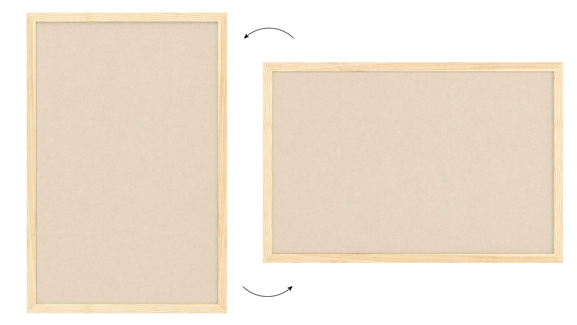 Camel Brown Felt Noticeboard 60 x 40 cm with Lacquered Wooden Frame - Image 7